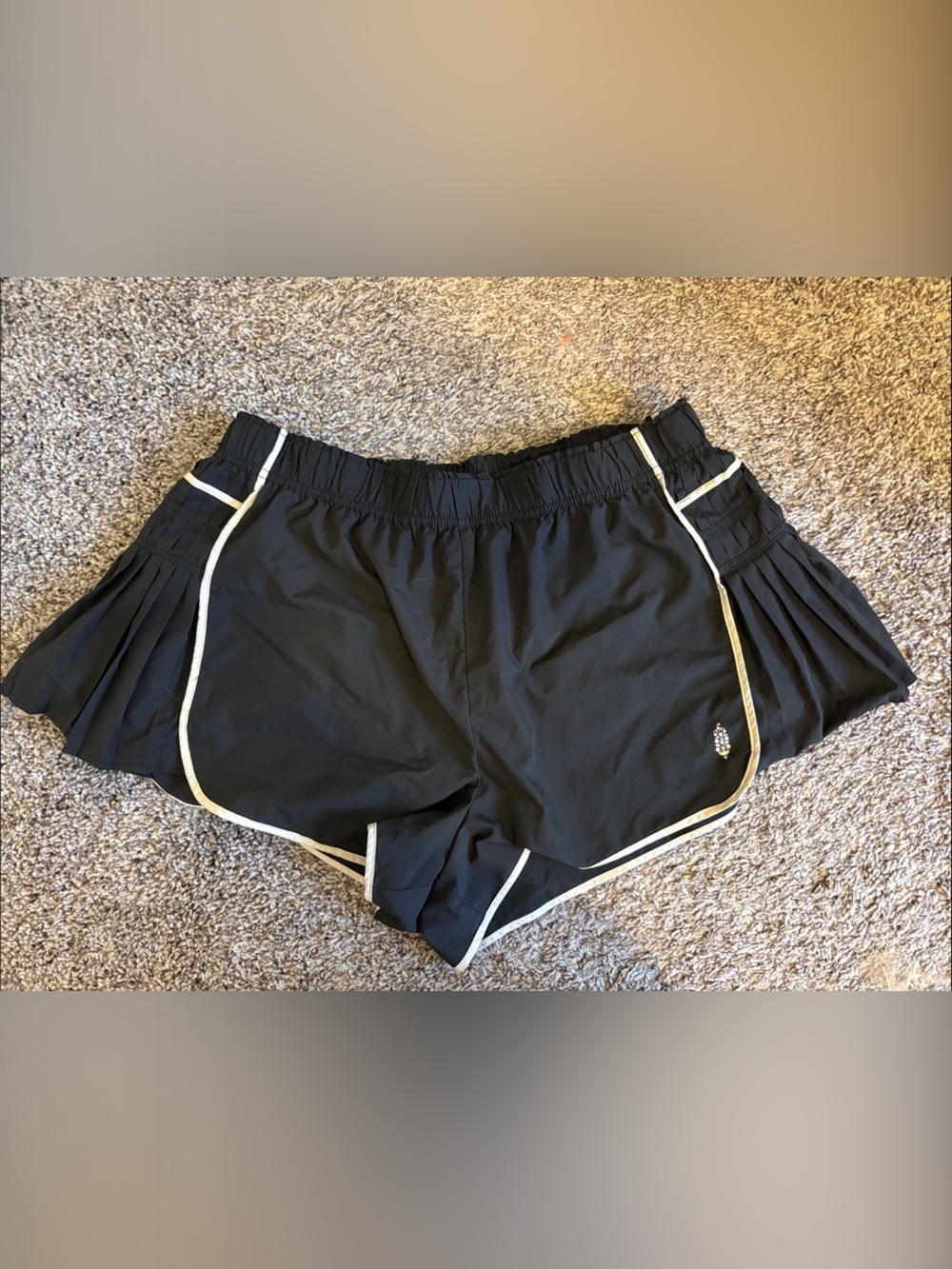 FP Movement by Free People Black Athletic Shorts with White Trim
